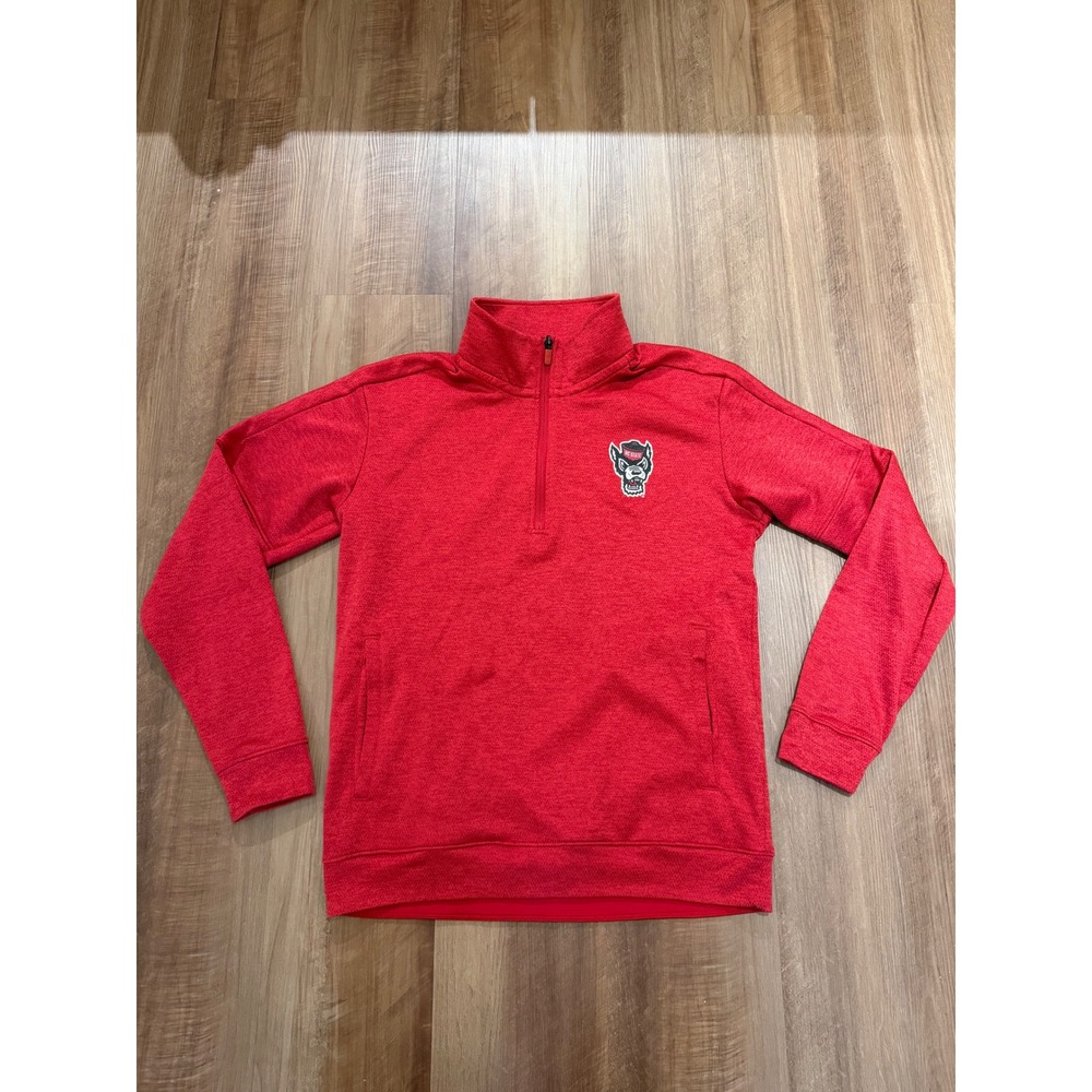 Adidas Quarter Zip Pullover Mens Medium Red NC State Wolfpack Tuffy D79197
